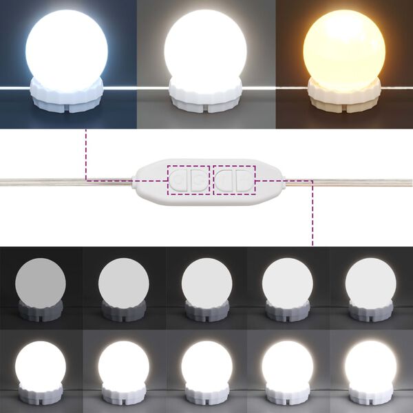 vidaXL Toaletka z LED, miodowy brąz, 95x50x133,5 cm, drewno sosnowe