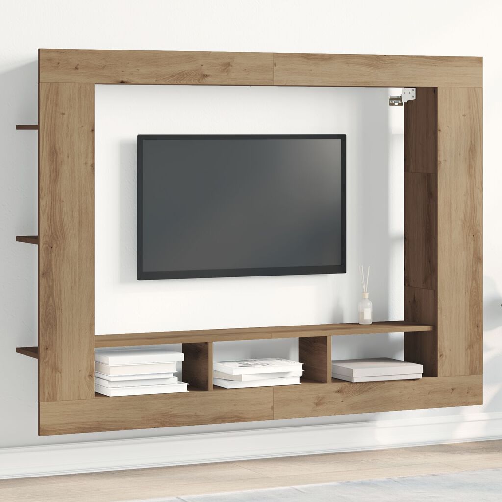 vidaXL Szafka RTV Montowana na Ścianie Dąb Artisan 152x22x113 cm