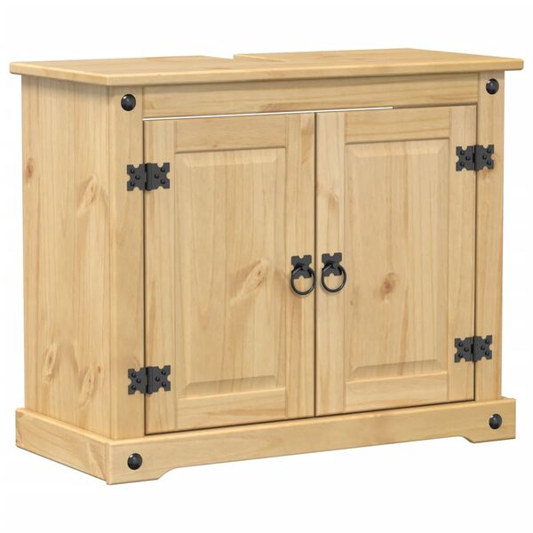 vidaXL Szafka pod umywalkę Corona, 73x33x60 cm, lite drewno sosnowe