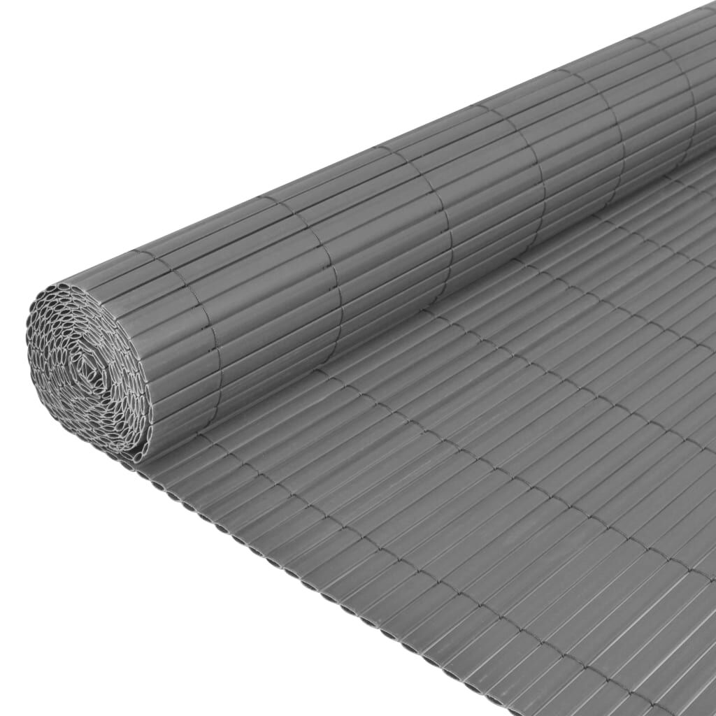 vidaXL Dwustronne ogrodzenie ogrodowe, PVC, 90x300 cm, szare