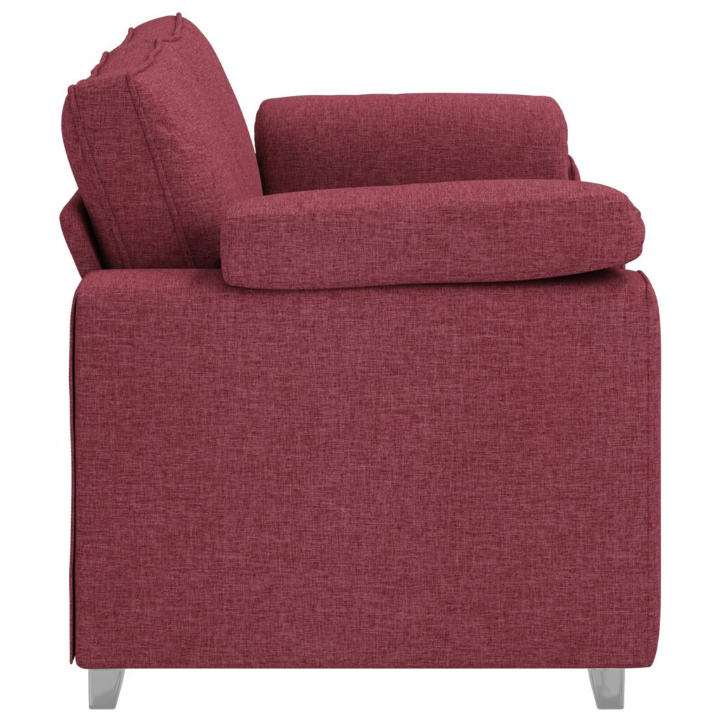 vidaXL Sofa Loveseat Czerwone Wino 140 cm Tkanina