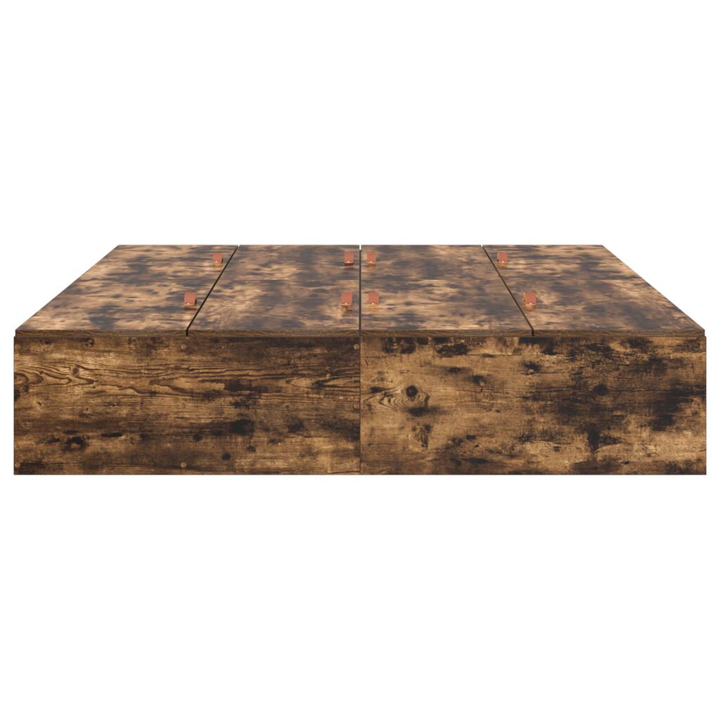 vidaXL Šłóżko z miejscem do przechowywania Smoked Oak 160x200 cm