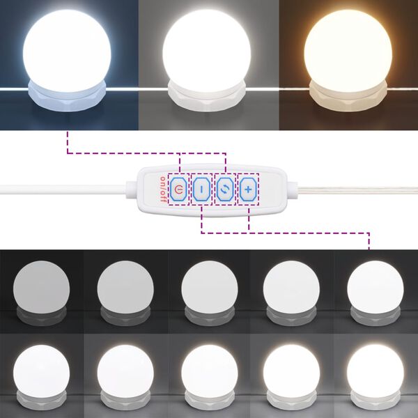 vidaXL Toaletka z oświetleniem LED, czarna, 74,5x40x141 cm