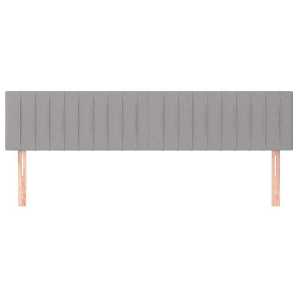 vidaXL Zagłówki do łóżka, 2 szt., jasnoszary, 100x5x78/88 cm, tkanina