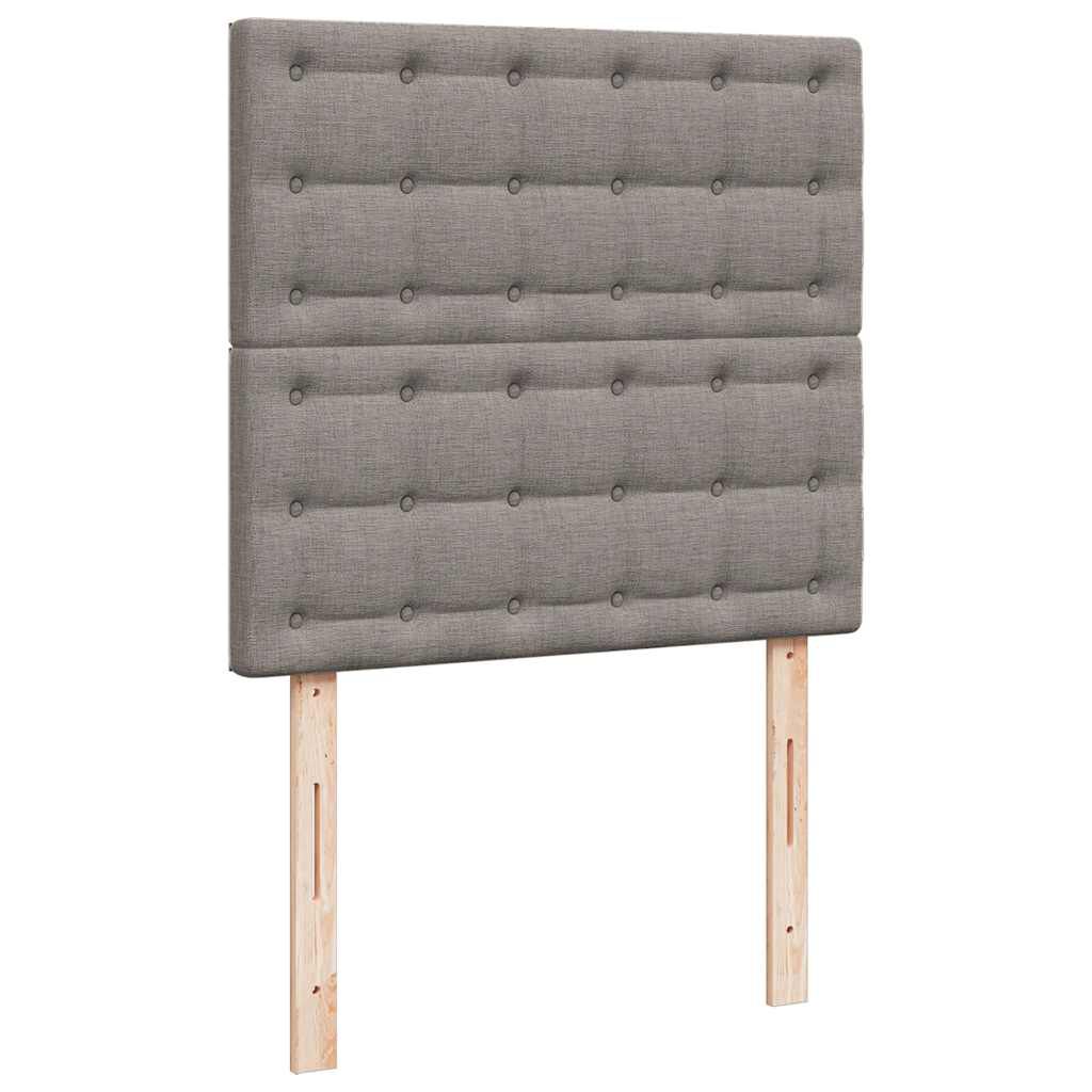 vidaXL Rama łóżka otomana z materacami, taupe, 200x200 cm, tkanina