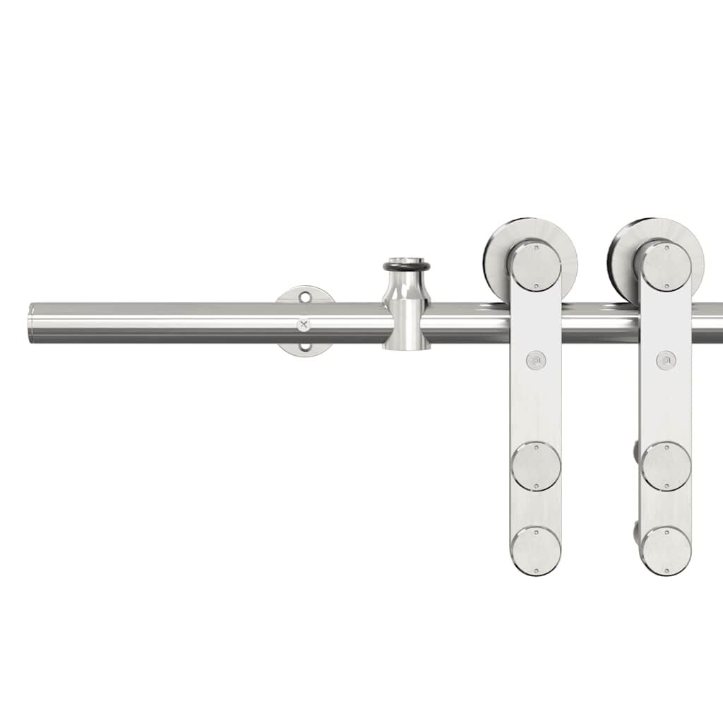 vidaXL System do mocowania drzwi przesuwnych, 183 cm, stal, srebrny