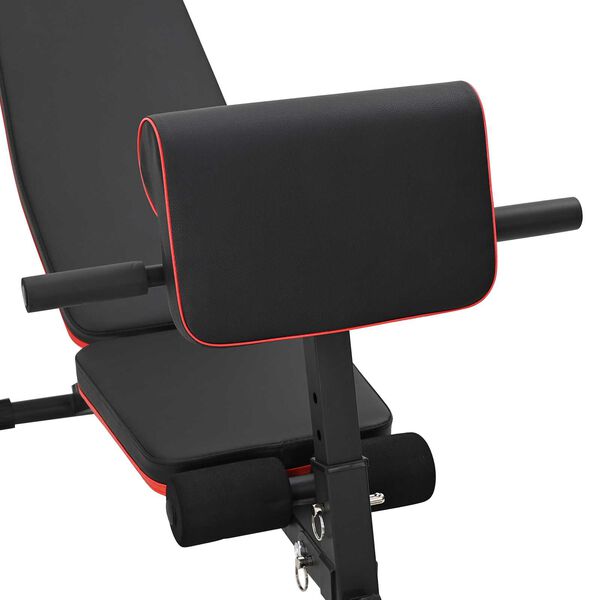 vidaXL Regulowana ławka treningowa z gumami oporowymi 150 kg Czarna Stal