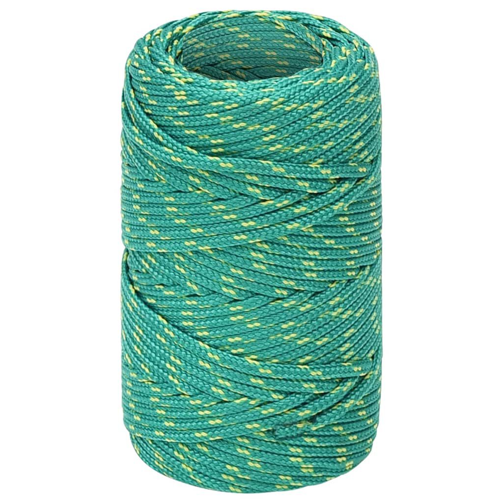 vidaXL Linka żeglarska, zielona, 2 mm, 25 m, polipropylen