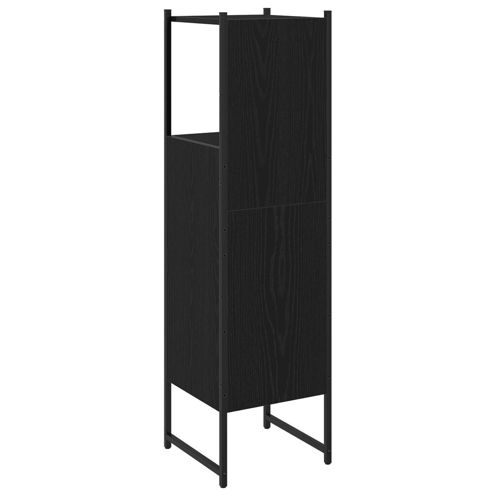 vidaXL Szafka łazienkowa Czarny Dąb 33x33x120,5 cm Materiał drewnopochodny