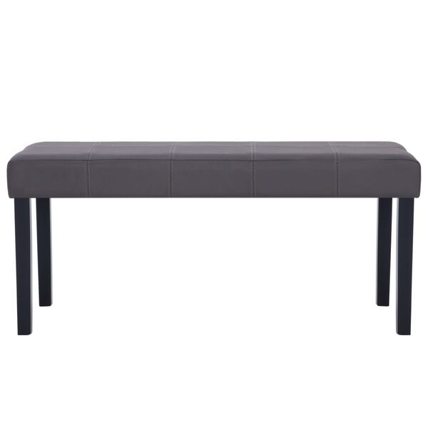 vidaXL Ławka, 106 cm, szara, sztuczna skóra