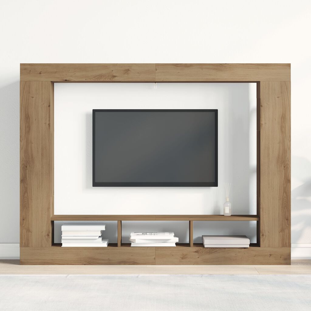 vidaXL Szafka RTV Montowana na Ścianie Dąb Artisan 152x22x113 cm