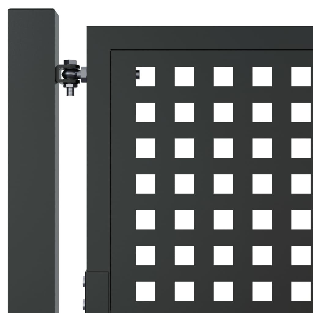 vidaXL Furtka ogrodowa, antracytowa, 105x125 cm, stal