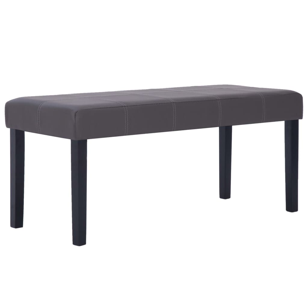 vidaXL Ławka, 106 cm, szara, sztuczna skóra