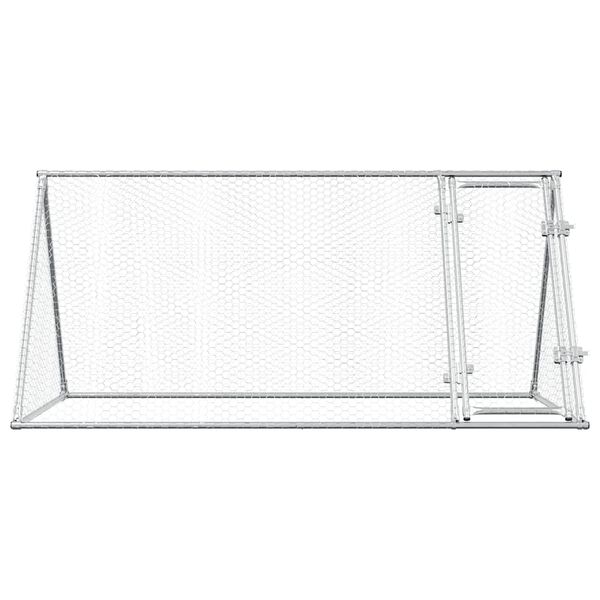 vidaXL Klatka dla kurcząt, srebrna, 200x105x91 cm, stal galwanizowana