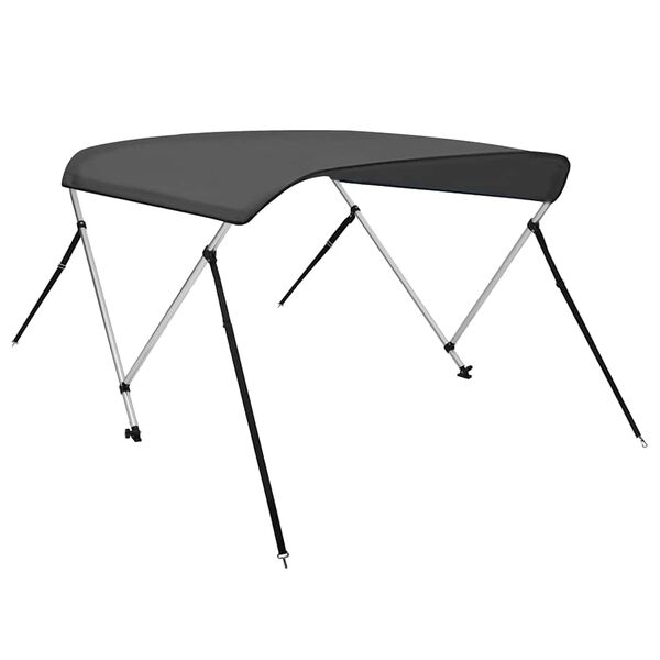 vidaXL Daszek bimini do łodzi, 2 pałąki, antracytowy, 150x120x110 cm