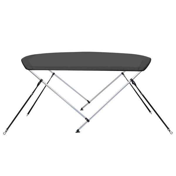 vidaXL Daszek bimini do łodzi, 2 pałąki, antracytowy, 150x120x110 cm