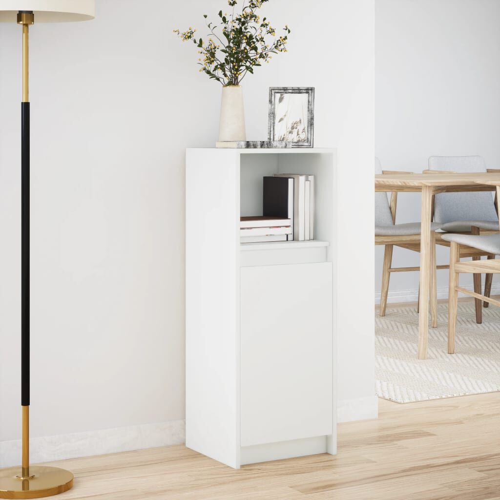 vidaXL Szafka z LED, biała, 38x34x100 cm, materiał drewnopochodny