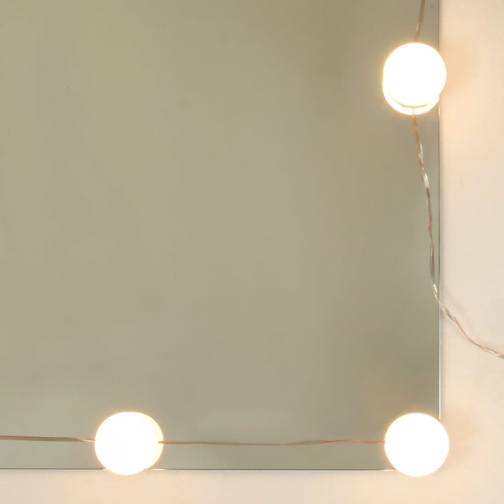 vidaXL Toaletka z LED, czarna, materiał drewnopochodny