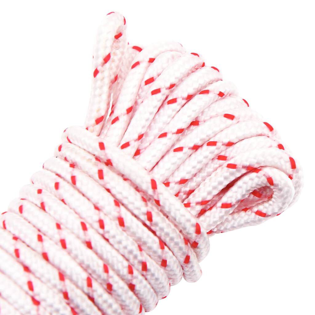 vidaXL Linka rozrusznika, biało-czerwona, Ø3 mm 10 m, nylon