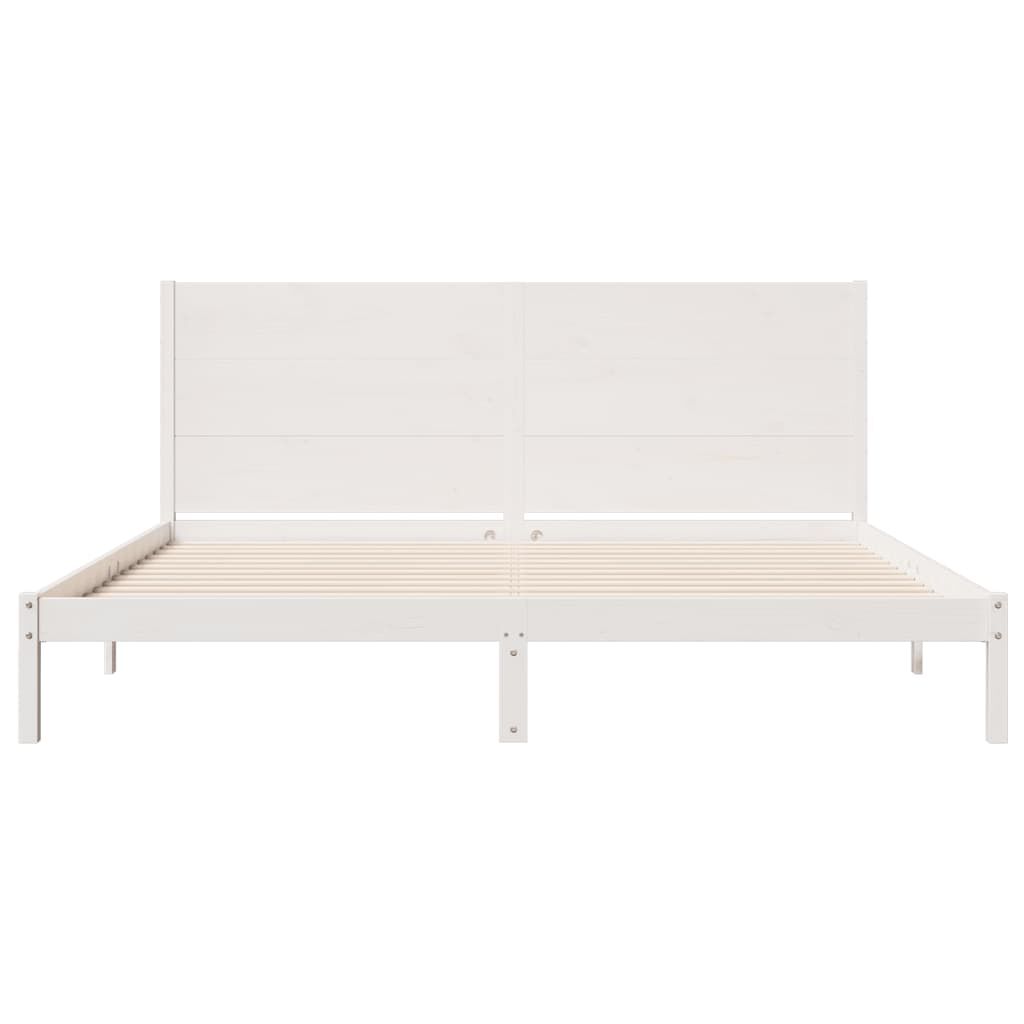 vidaXL Dłuższe łóżko bez materaca, białe, 200x220 cm, lite drewno