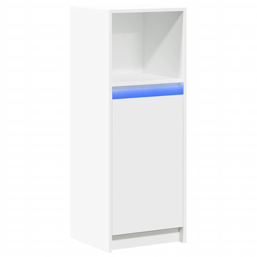 vidaXL Szafka z LED, biała, 38x34x100 cm, materiał drewnopochodny