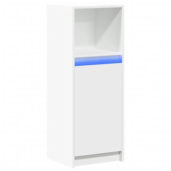 vidaXL Szafka z LED, biała, 38x34x100 cm, materiał drewnopochodny
