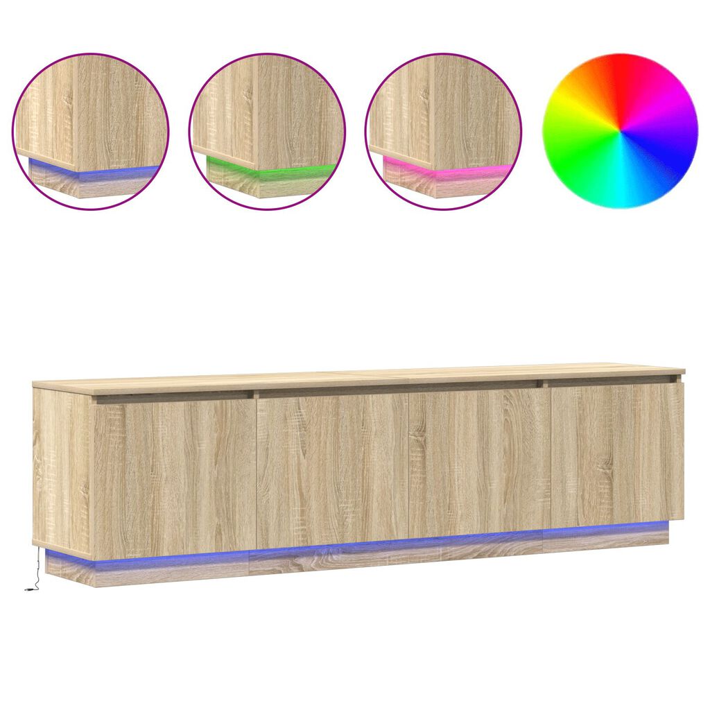 vidaXL Szafka pod telewizor z LED Sonoma Dąb 180x38x49 cm Drewno kompozytowe