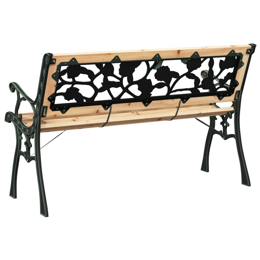 ławka ogrodowa vidaXL z plecami w różany wzór 116 cm z drewna